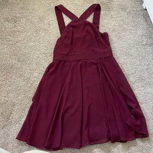 Lulu's Forevermore Burgundy Skater Dress